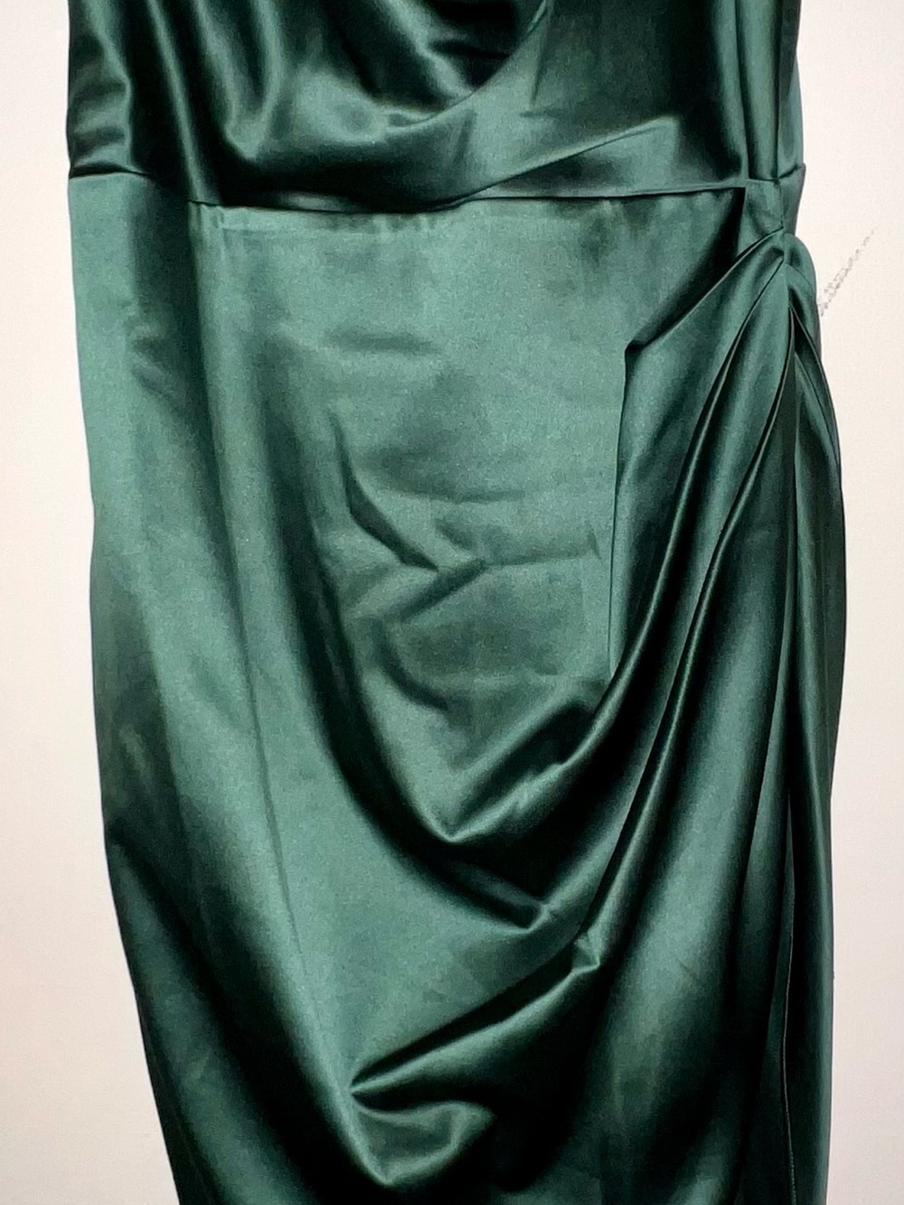Emerald Green Satin Draped Women’s Skirt